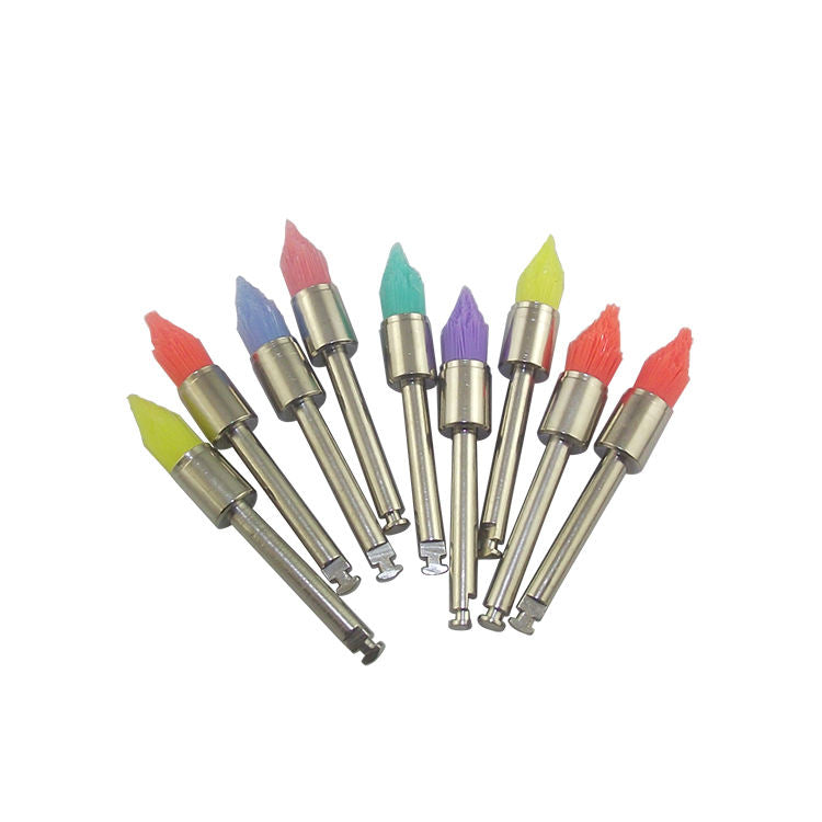 Colorful Disposable Dental Material Nylon Polishing Brush Latch Style Tapered Prophy Brushes