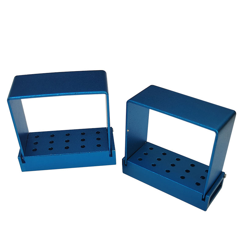 60 Holes Solid Core Aluminum Opening Autoclavable Dental Bur Sterilizing Holder Stand Block