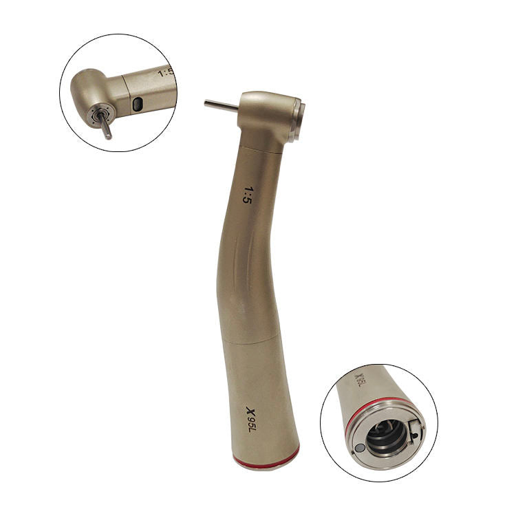 1:5 Fiber Optic 4 Way Inner Water Spray Titanium Contra Angles Handpiece