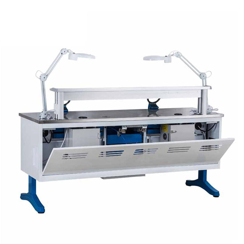 1.8m Double Dental Technician Table Two Dust Collector Built-in Dental Lab Equipment Workstation