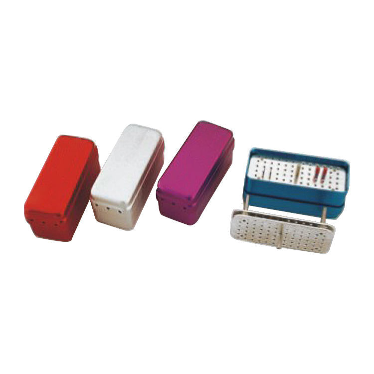 72-hole Aluminium Autoclavable Dual Core Dental Bur File Endo Disinfection Box