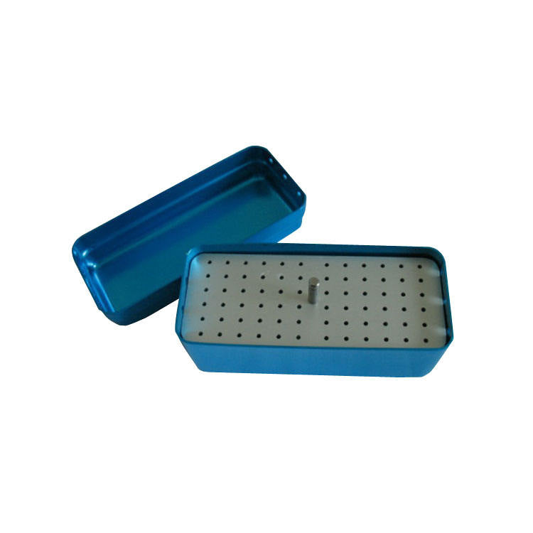 72-Hole Solid Core Aluminium Dental Autoclavable Endo Box for Bur